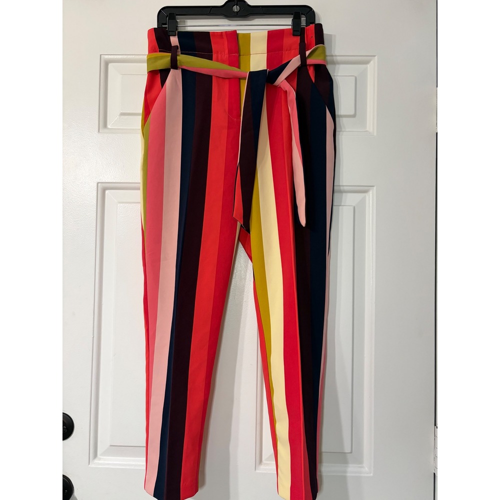 7th Avenue NY & co || Striped Ankle Pants || 8 || Multicolor Bold Stripe